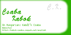 csaba kabok business card